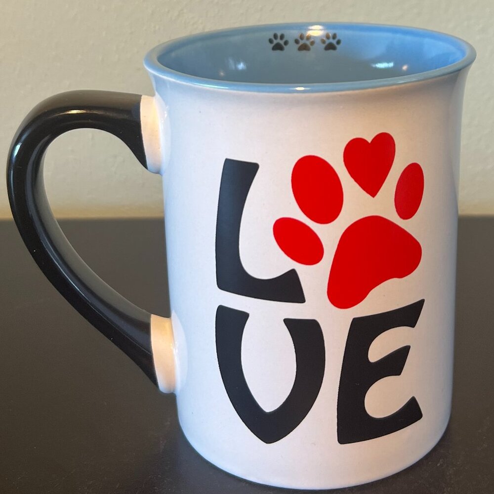 Cottage Creek DOG LOVE Paw Print Ceramic Mug ~ DOG MOM  🐾  DOG DAD ~ Puppy